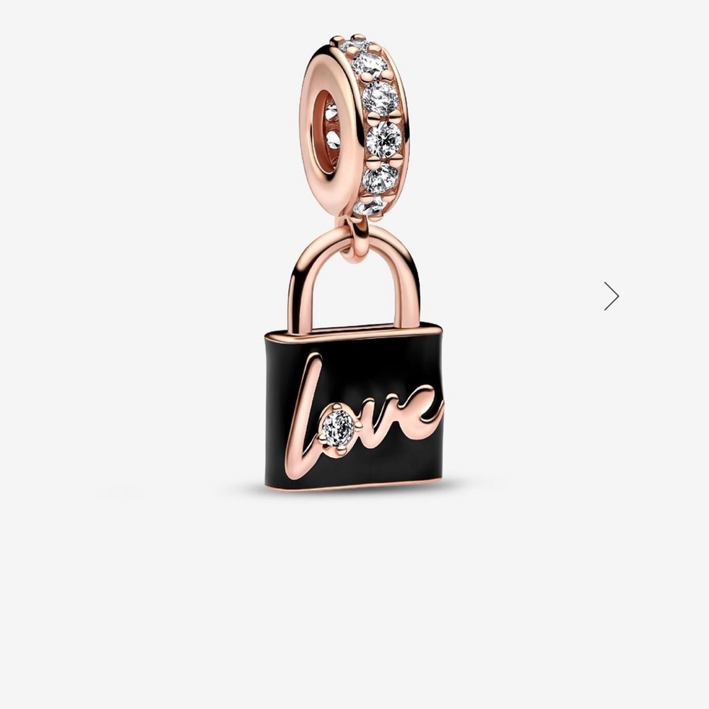 Love Padlock Dangle Charm
14k rose gold plating